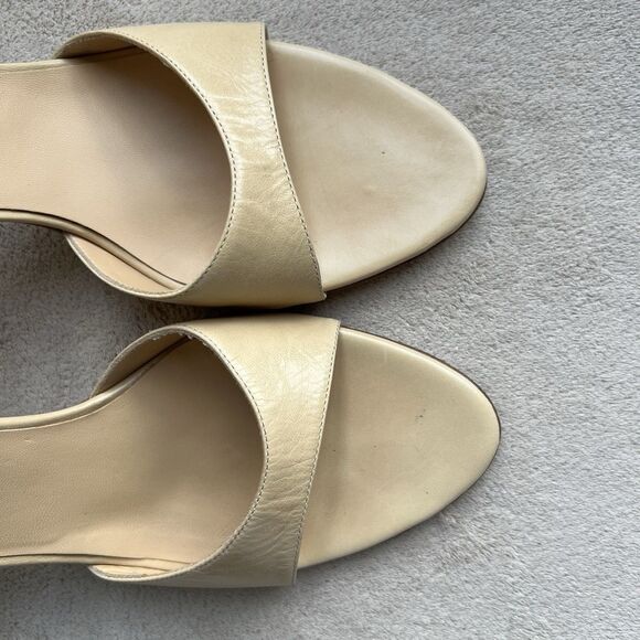 Di Sandro Bologna Neutral Tan Heeled Sandal EU 37.5 US 7-7.5 Italian Double Ring - Picture 9 of 16